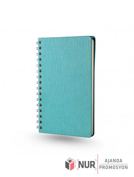 Spiralli Tarihsiz Termo Deri Kapaklı Krem Kağıt 13x21 cm Promosyon Defter